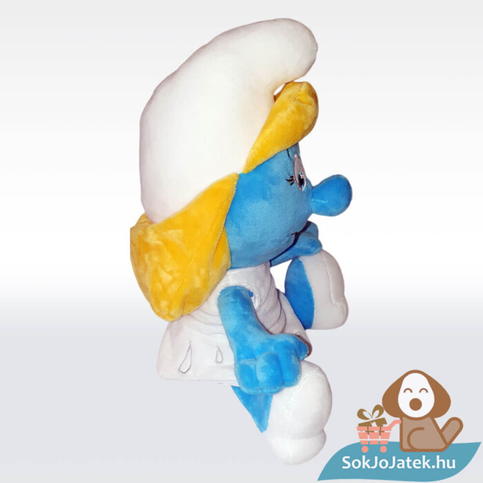 Hupikék Törpikék: Törpilla plüss, ulő, oldalról (28 cm)