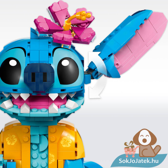 Lilo és Stitch: Stitch Lego, 20 cm-es, 730 darabos forgatható fülei (Disney Classic 43249)