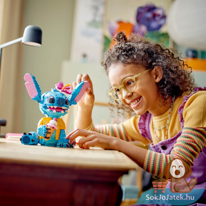 Lilo és Stitch: Stitch Lego, 20 cm-es, 730 darabos gyerekeknek (Disney Classic 43249)