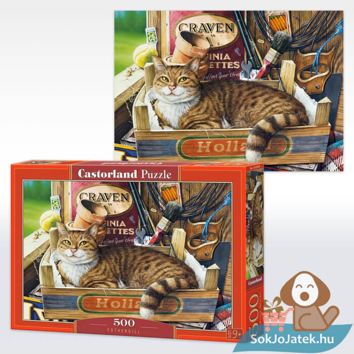 Macska a ládában puzzle, 500 db-os (Castorland, Fothergill, B-53476)