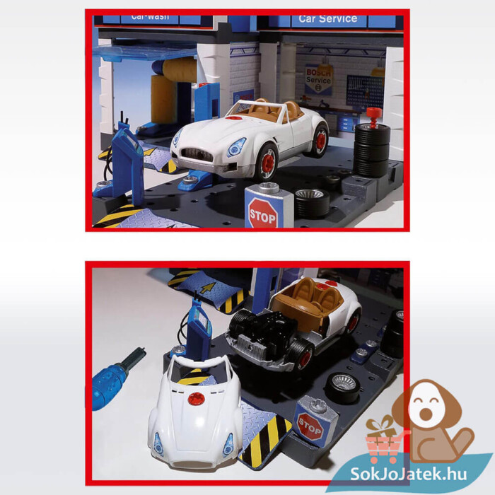Bosch Service játék szerelőműhely autómosóval autója (Klein 8647)