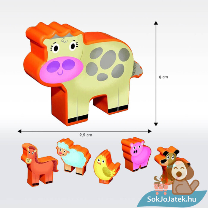 Carotina Baby: Baba farm puzzle mérete, 3D állatokkal