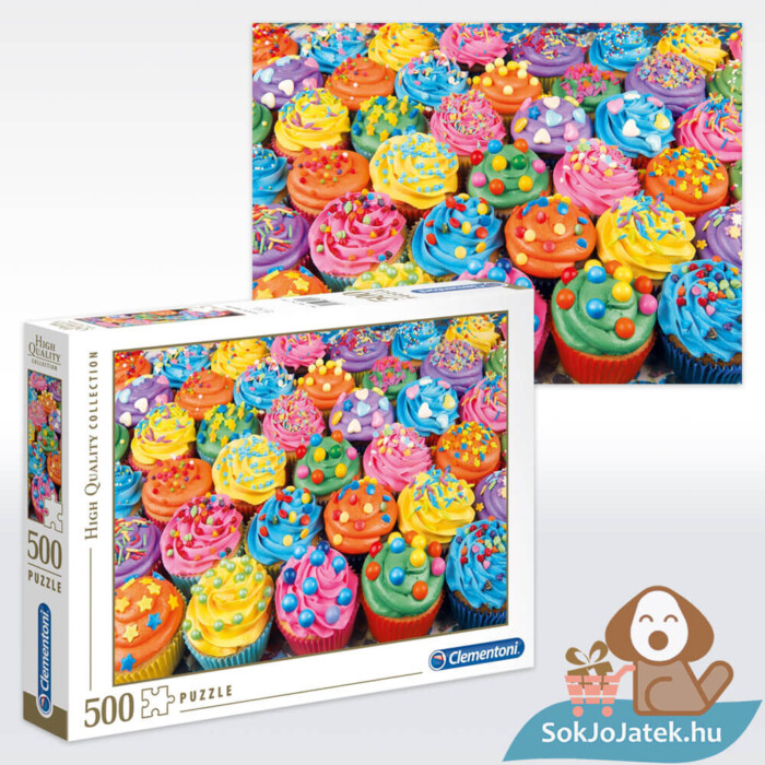 Cupcake puzzle (színes sütik kirakó), 500 db (Clementoni 35057)