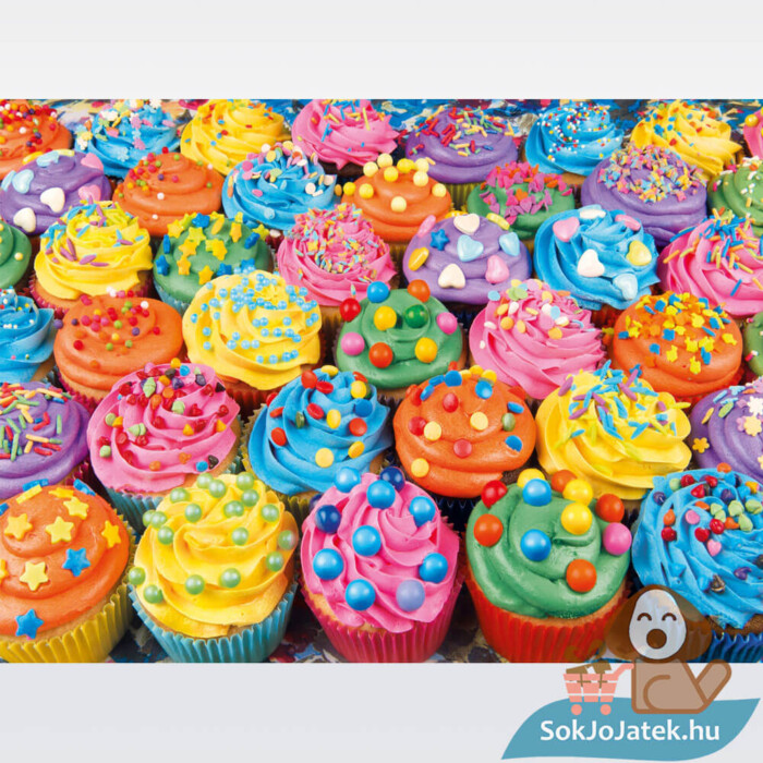 Cupcake puzzle képe (színes sütik kirakó), 500 db (Clementoni 35057)
