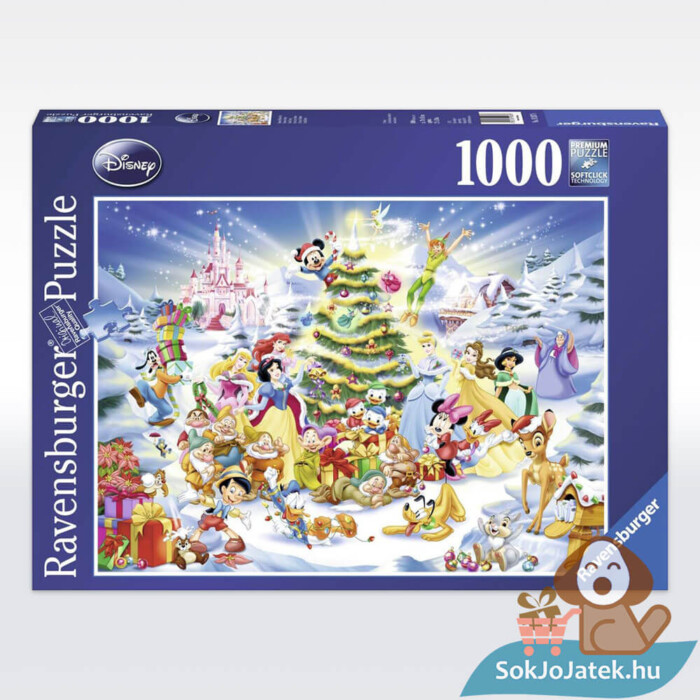Disney karácsony a klasszikus mesehősökkel puzzle doboza előről, 1000 db-os (Ravensburger 19287)