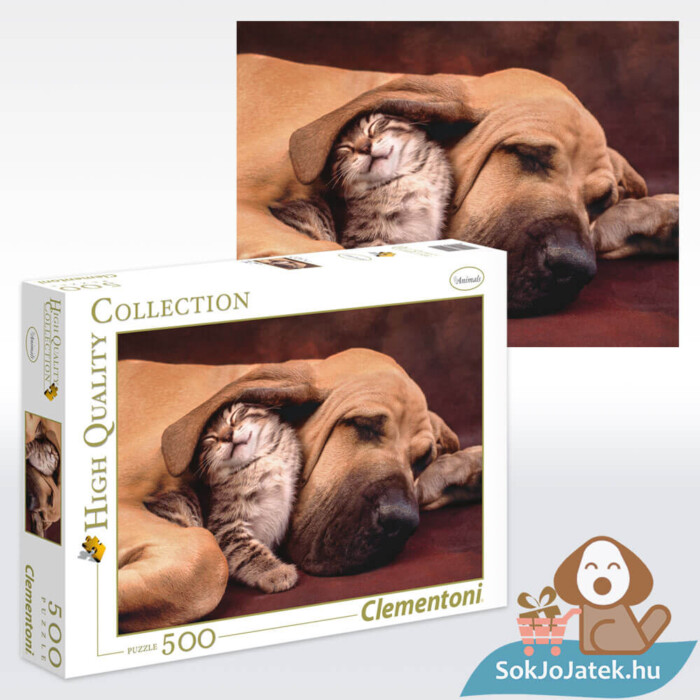 Kutya és cica ölelkezés puzzle, 500 db-os (Clementoni 35020)