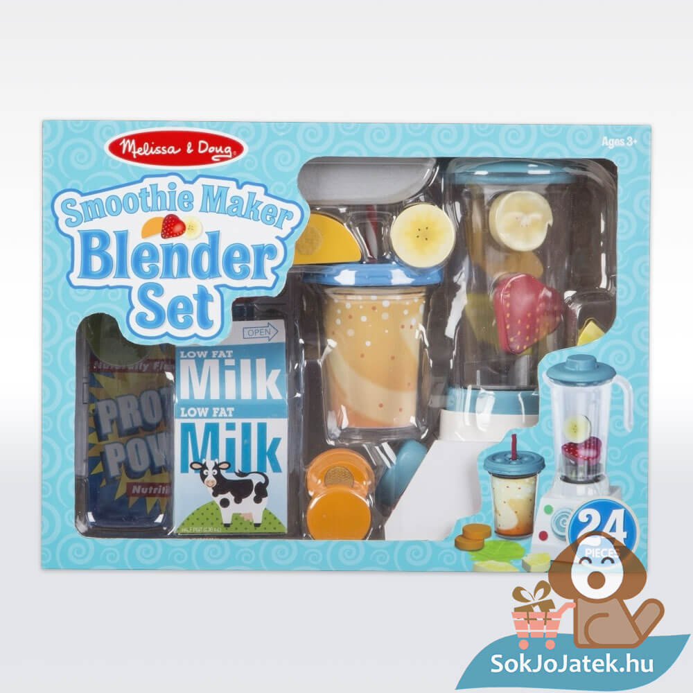 Szerepjáték: 24 darabos smoothie turmix készítő készlet turmixgéppel (Melissa & Doug)