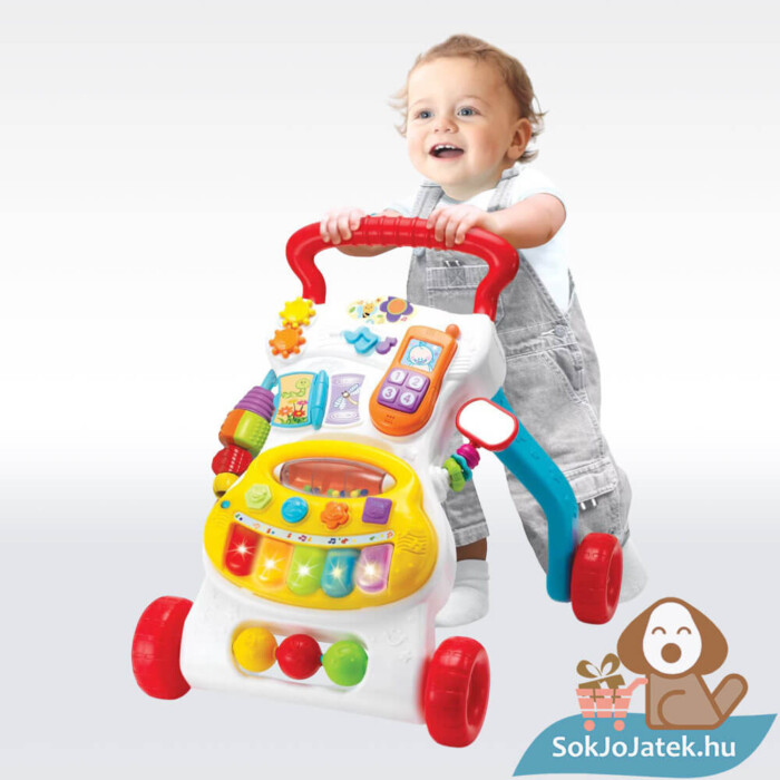 Zenélő bébi járássegítő gyerekeknek, fényekkel, hangokkal (Winfun)