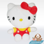 Hello Kitty plüss cica piros ruhában (14 cm)