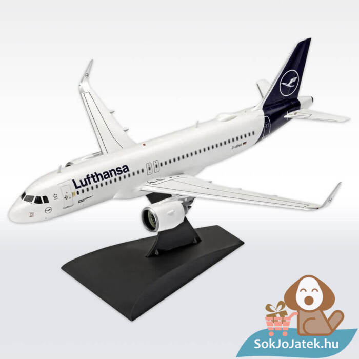 Lufthansa Airbus A320 Neo 1:144 makett készlet elkészítve, festékkel, ragasztóval (Revell 63942)