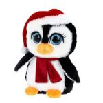 Csillogó szemű karácsonyi plüss pingvin, 14 cm (Motsu, Keel Toys)