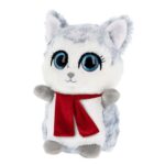 Csillogó szemű karácsonyi plüss husky, 14 cm (Motsu, Keel Toys)