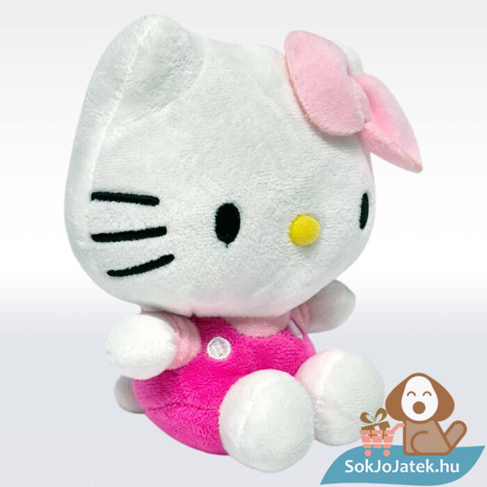 Hello Kitty plüss cica rózsaszín ruhában jobbról (14 cm)