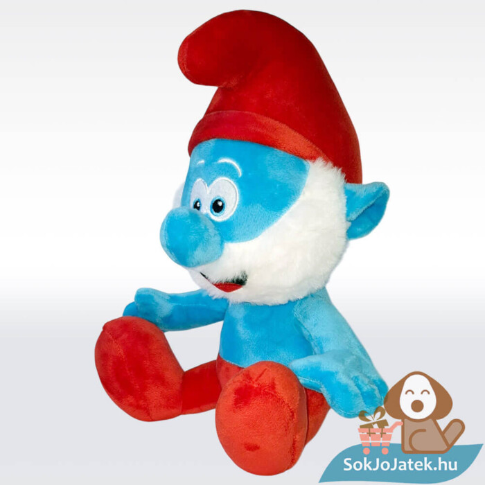 Hupikék törpikék: Törpapa, ülő plüss balról (28 cm)