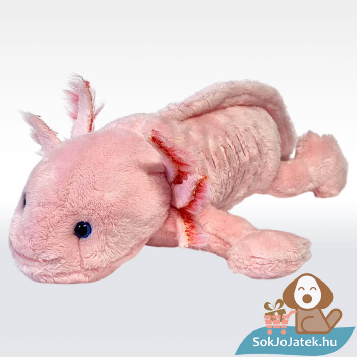 Rózsaszín plüss axolotl balról (28 cm)