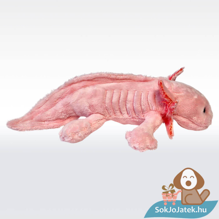 Rózsaszín plüss axolotl oldalról (28 cm)