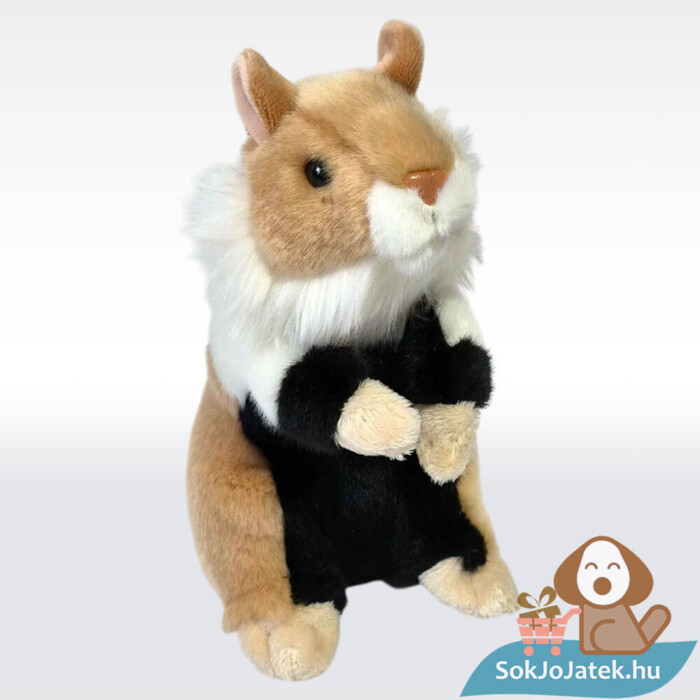 Élethű ülő plüss mezei hörcsög (18 cm)