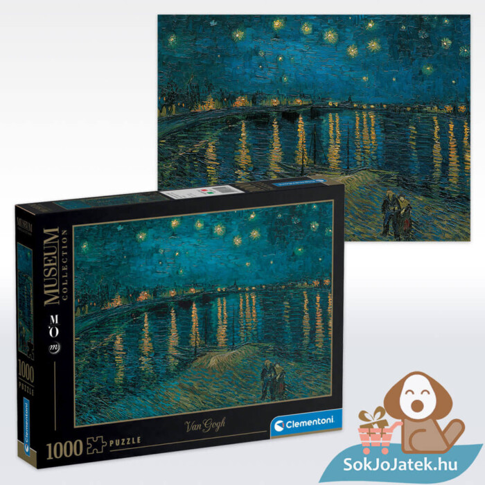 Van Gogh: Csillagos éj a Rhône fölött (Starry Night) 1000 db-os puzzle (Clementoni Museum Collection 39344)