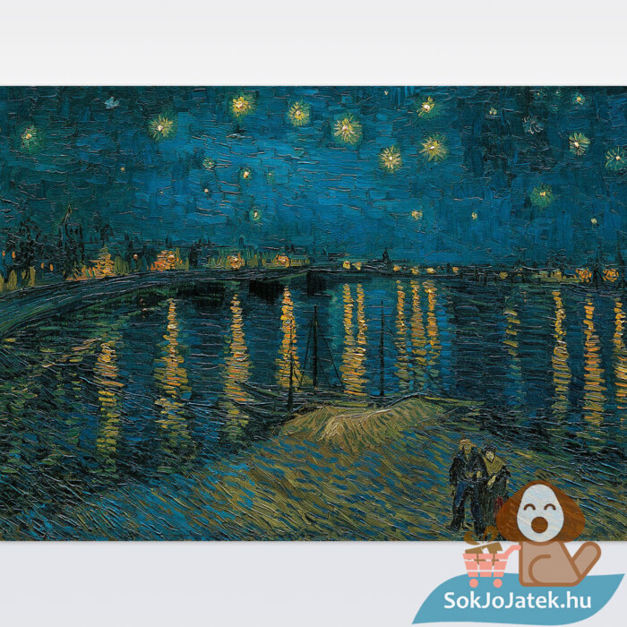 Van Gogh: Csillagos éj a Rhône fölött (Starry Night) 1000 db-os puzzle képe (Clementoni Museum Collection 39344)