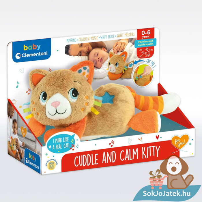 Elalvást segítő doromboló plüss cica (Baby Clementoni)