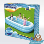 Kék-fehér szögletes családi medence, 262x175x51 cm (Bestway 54006)