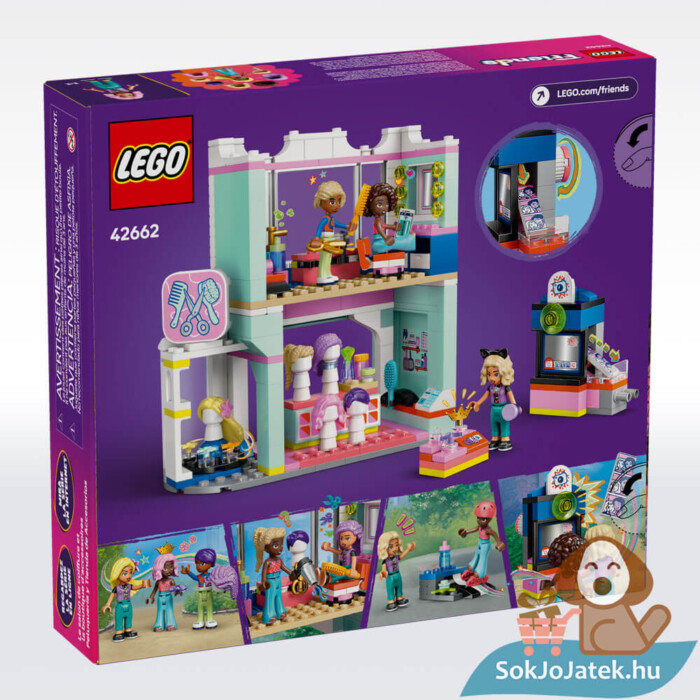 Lego Friends 42662: Fodrászat és fodrászkellékek boltja doboza, hátulról