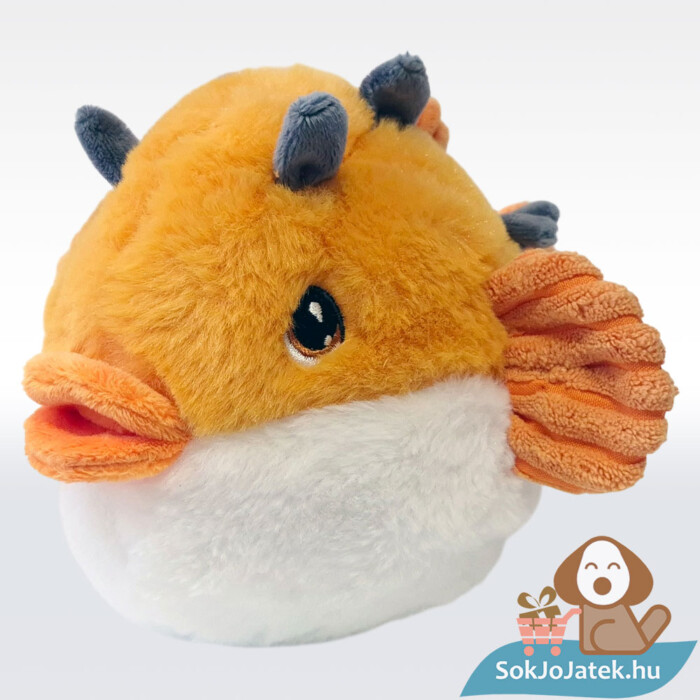 Plüss gömbhal balról, narancssárga-fehér, 25 cm (Keel Toys)