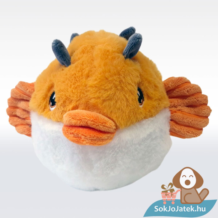 Plüss gömbhal előről, narancssárga-fehér, 25 cm (Keel Toys)