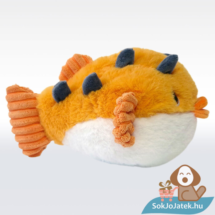 Plüss gömbhal oldalról, narancssárga-fehér, 25 cm (Keel Toys)