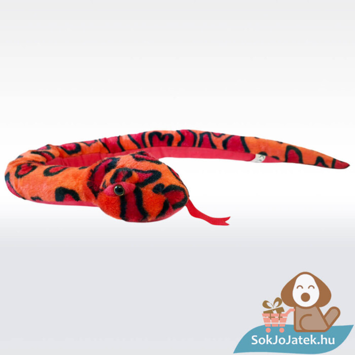 Vörös színű plüss lávakígyó előről (100 cm)
