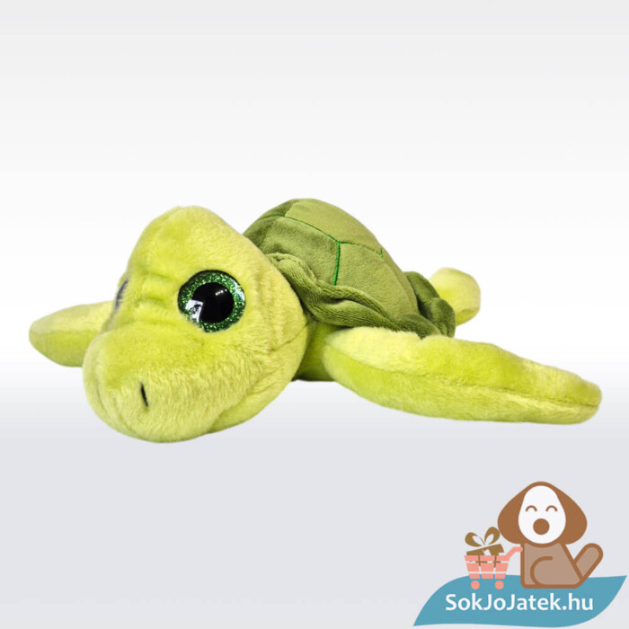 Csillogó szemű plüss teknős, balról (26 cm)