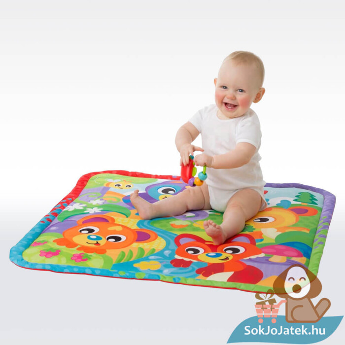 Erdős játszószőnyeg készségfejlesztő bébijáték fénnyel és hanggal, játék közben (Playgro)