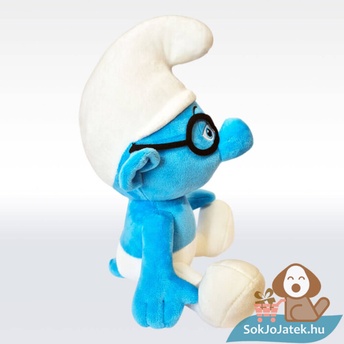 Hupikék törpikék: Okoska, ülő plüss oldalról, (27 cm)