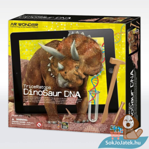 Dinoszaurusz DNS felfedező készlet tudományos játék: Foszforeszkáló Triceratops (4M)