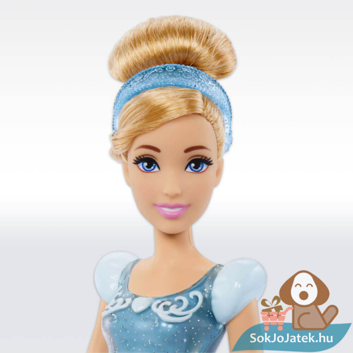 Disney Hercegnők: Csillogó Hamupipőke hercegnő játék baba arca (30 cm)