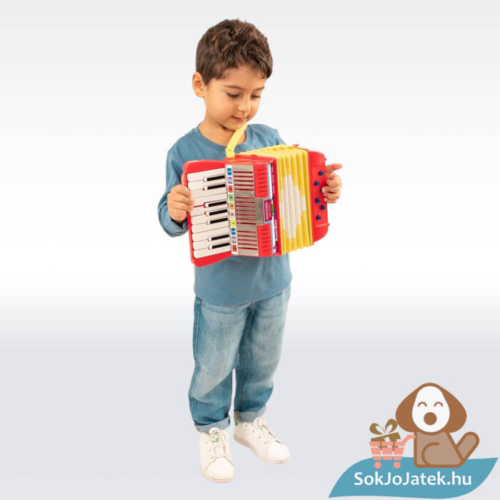 Gyerek harmonika, játék közben, 17 billentyűvel (Bontempi)