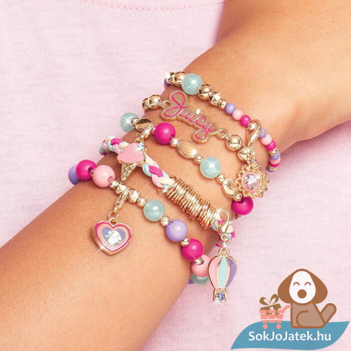 Kristály napfény karkötők, 190 db-os karkötő készítő szett, elkészítve, Swarovski® kristályokkal (Make It Real Juicy Couture)