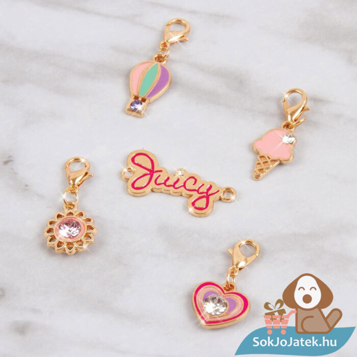 Kristály napfény karkötők, 190 db-os karkötő készítő szett medálok, Swarovski® kristályokkal (Make It Real Juicy Couture)