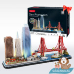 San Francisco: 90 db-os 3D puzzle, LED világítással (CubicFun)