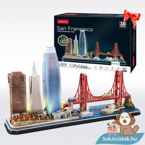San Francisco: 90 db-os 3D puzzle, LED világítással (CubicFun)