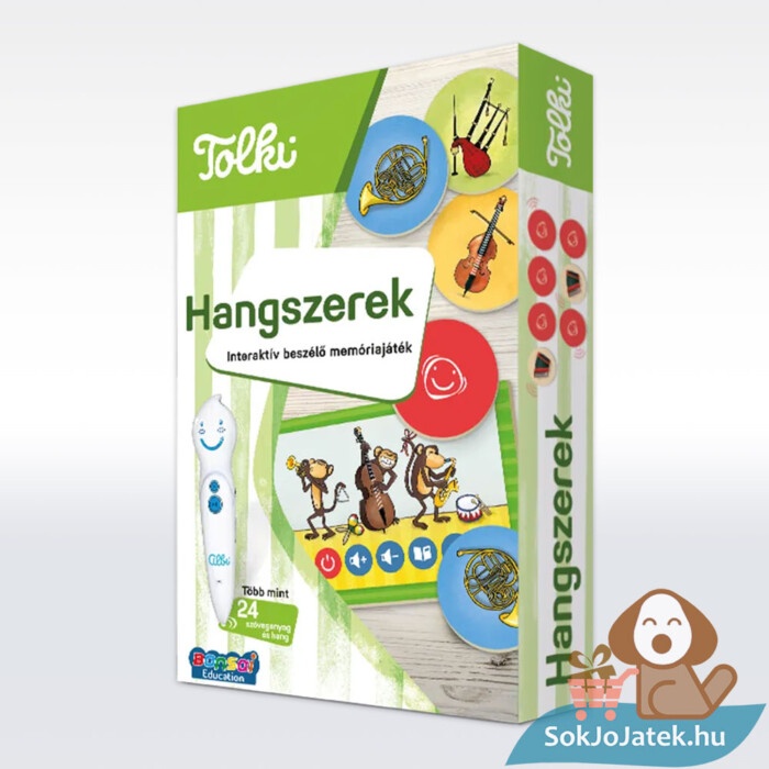 Tolki memóriajáték: Hangszerek, interaktív beszélő oktatójáték doboza