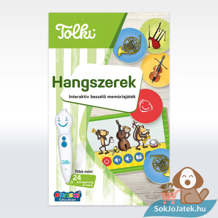 Tolki memóriajáték: Hangszerek, interaktív beszélő oktatójáték doboza előről