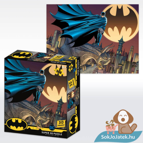 Batman, DC Comics: A Batman jel, 500 db-os hologramos 3D hatású puzzle (Prime 3D 32518)