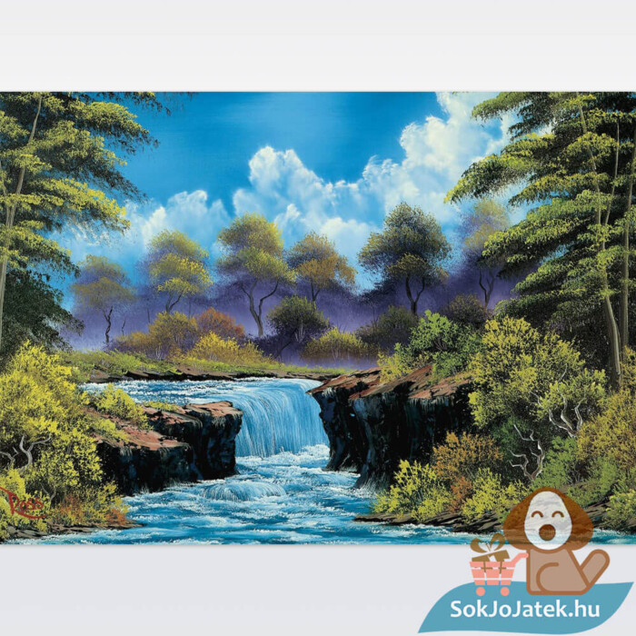 Bob Ross: Vízesés a tisztáson, 1000 db-os puzzle képe (Schmidt, Waterfall in the glade, 57538)