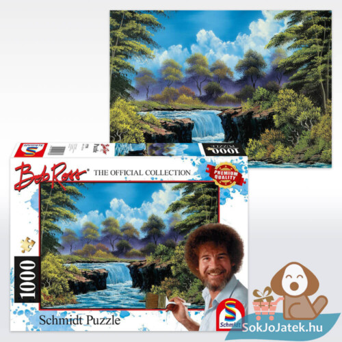 Bob Ross: Vízesés a tisztáson, 1000 db-os puzzle (Schmidt, Waterfall in the glade, 57538)