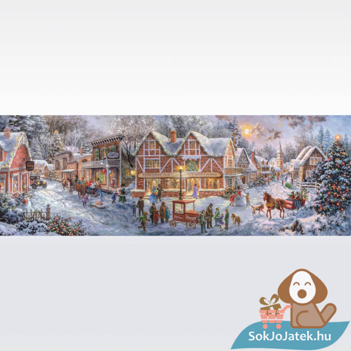 Karácsonyi készülődés, 1000 db-os panoráma puzzle képe (Clementoni Christmas Collection, 39927)
