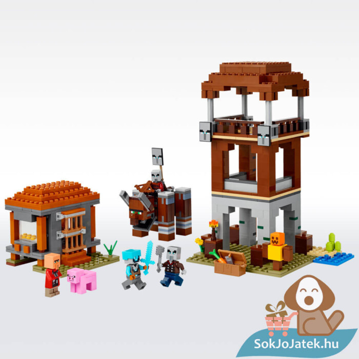 Lego Minecraft: A fosztogató őrtorony és a romboló tartalma (21278)