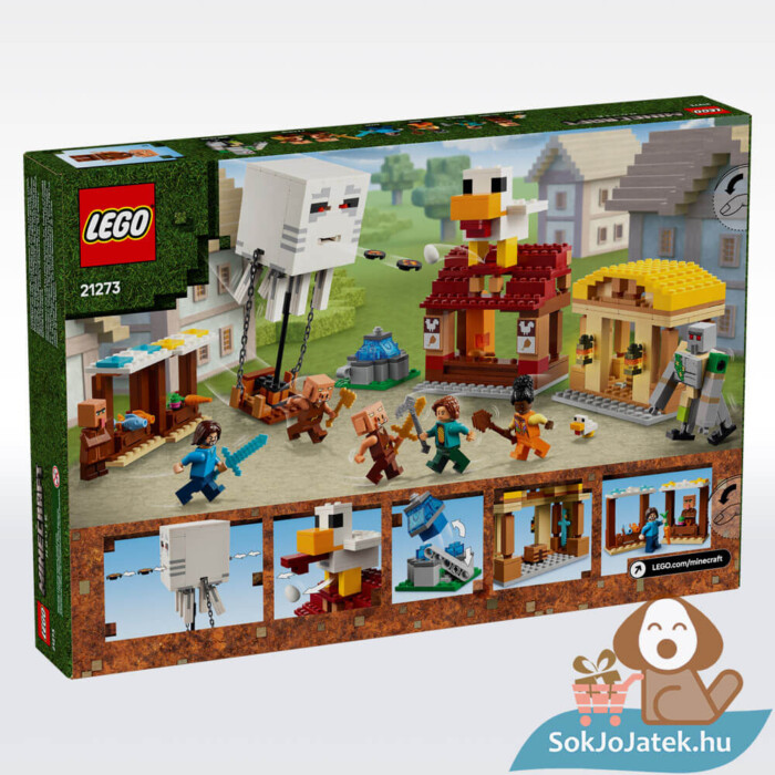 Lego Minecraft: A szellemléghajó és falutámadás doboza, hátulról (21273)