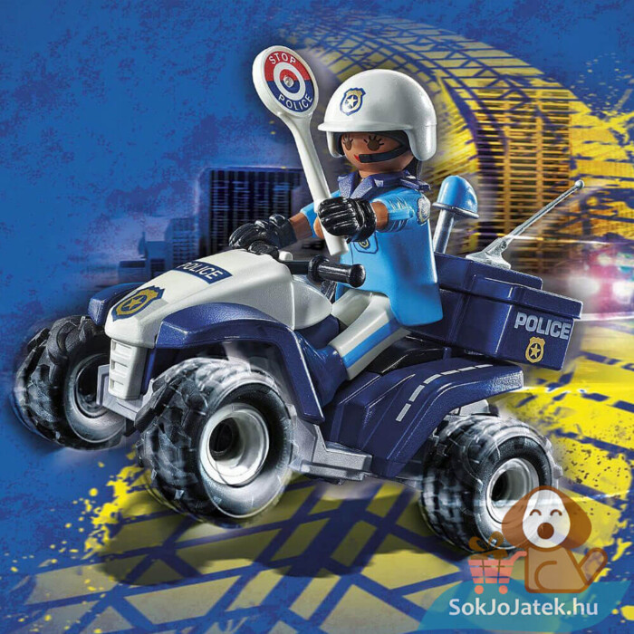 Playmobil: Lendkerekes rendőr Speed Quad akcióban (City Action, 71092)