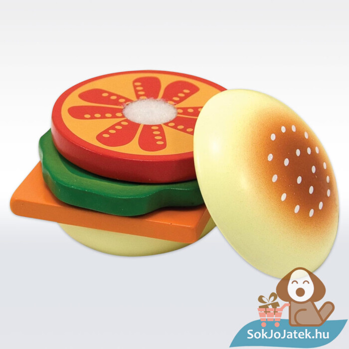 Szerepjáték: Szendvicskészítés, 17 db-os konyhai fajáték elkészítve, szeletelhető hozzávalókkal (Melissa & Doug)